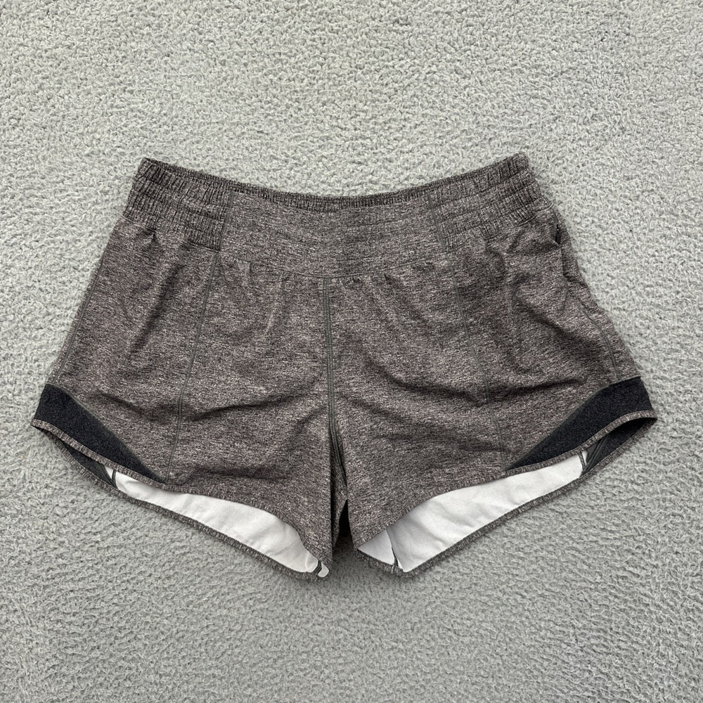 Lululemon Hotty Hot Shorts High Rise 4" Heather Lux Gray Athletic Women's 10